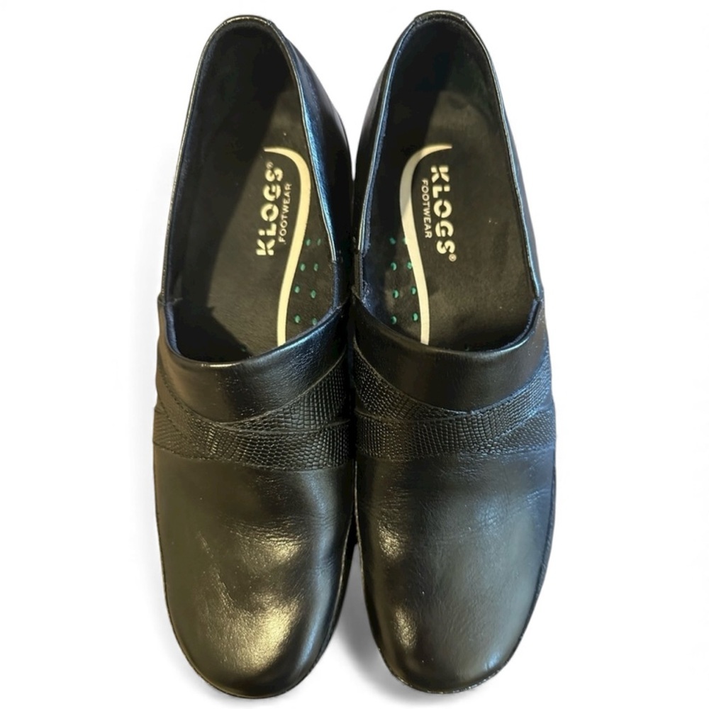 Klogs Footwear Black Leather Slip-On‎ Comfort Work Clogs Size 10M